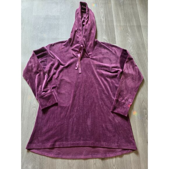 Pure Jill Super Soft Velour Hooded Tunic Top With Drawstrings Size XS - Picture 4 of 8